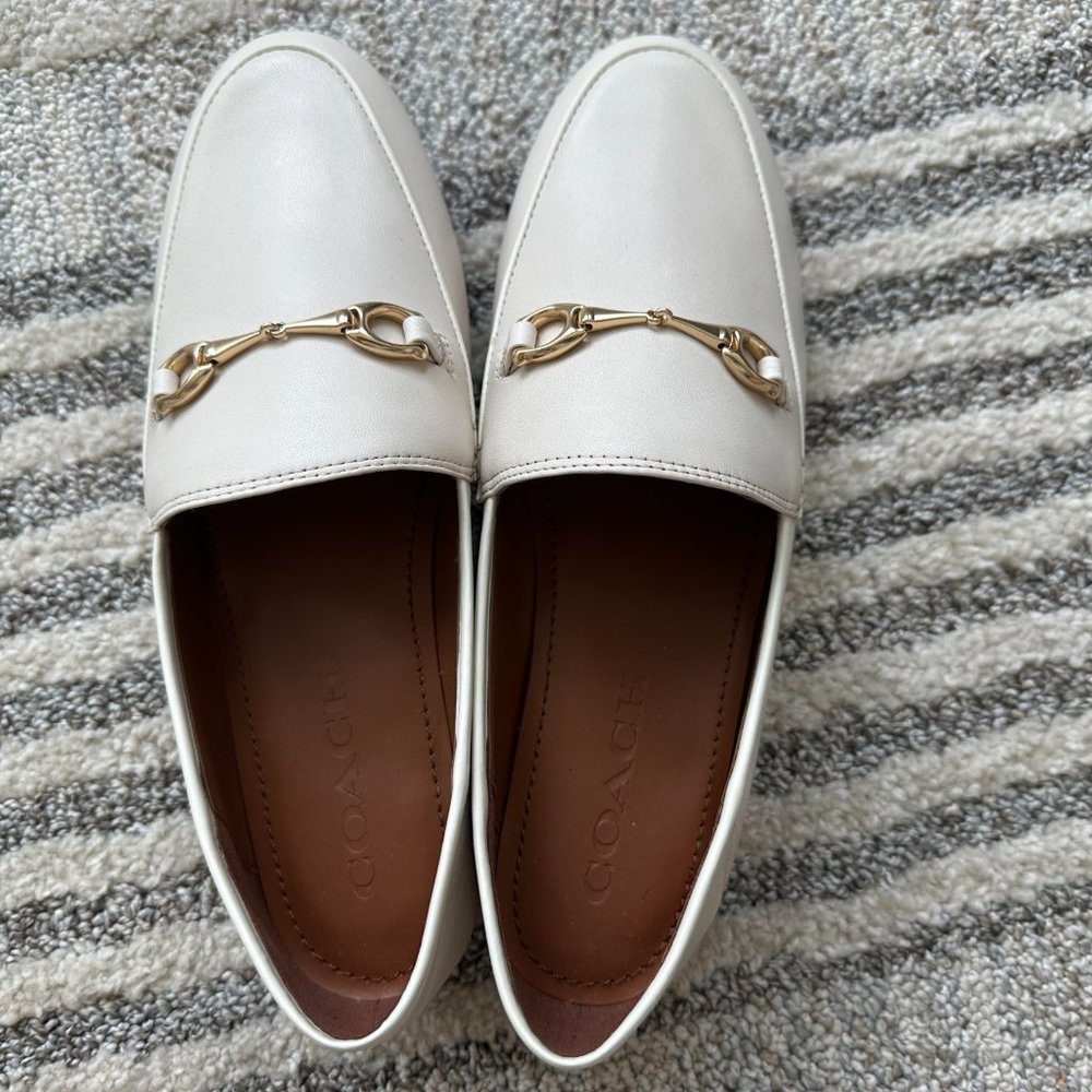 Coach Haley Loafer chalk (white/bone/light beige color) NWOT